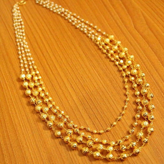 Pearl and Gold Beads Ethnic Necklace