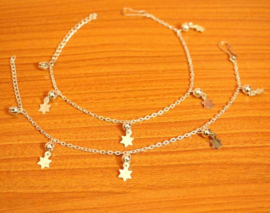Silver Plated Star Anklets