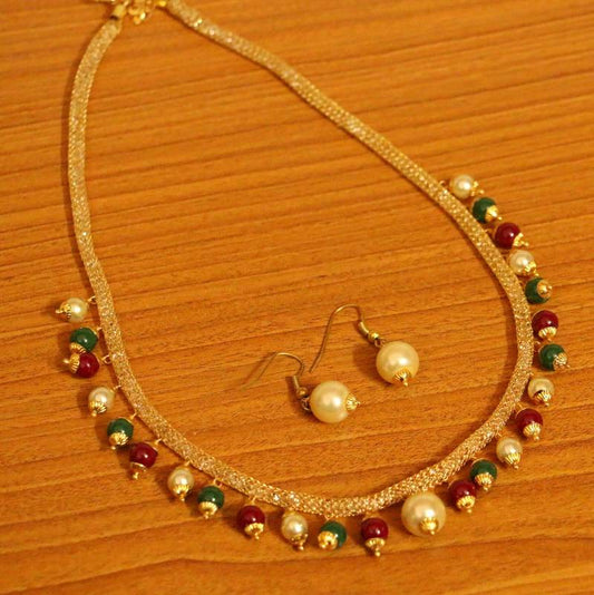 Multicolour Zircon Studded Necklace Set