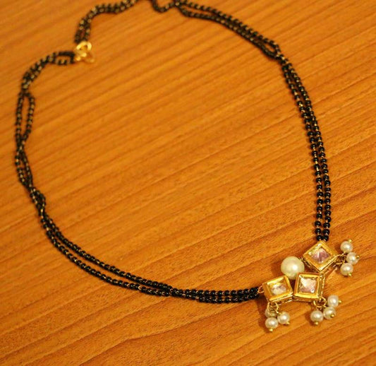 Kundan and Pearl Ethnich Gold Plated Mangalsutra
