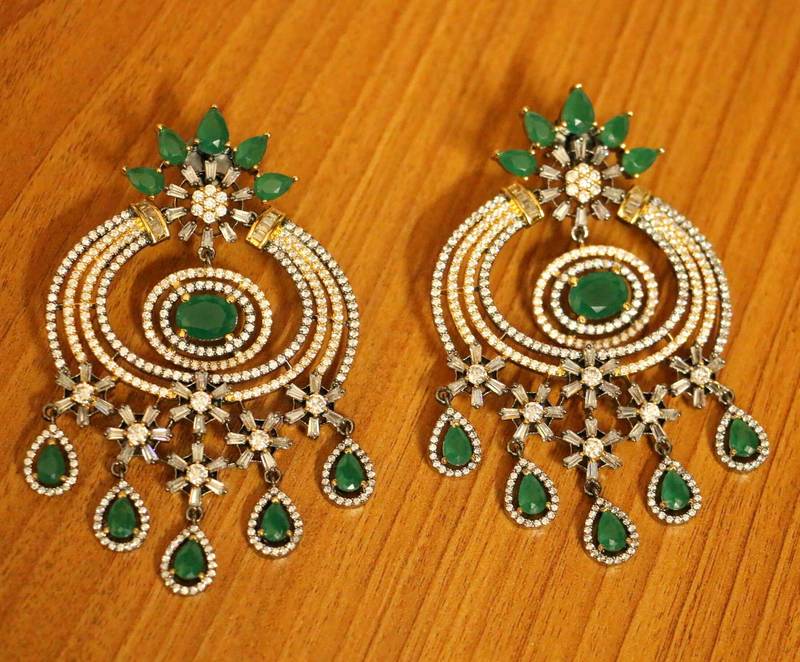 Ruby Dual Tone Gold Plated Party Danglers