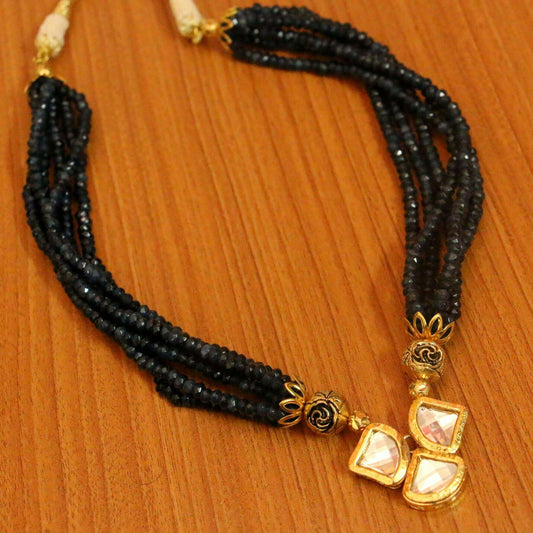 Green Onyx Kundan Meenakari Necklace
