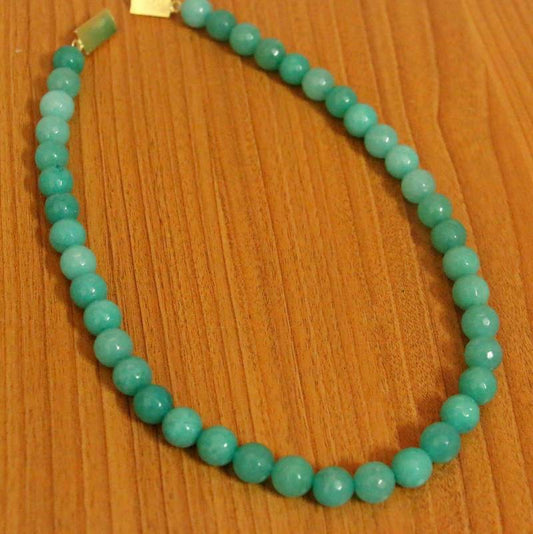 Turquoise Colour Single Line Onyx Necklace