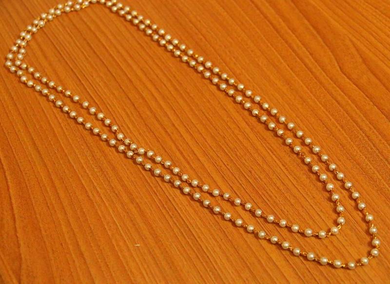 Best Pearl Gold Chain Jewelry Bundle Set Gift | Best Aesthetic Yellow Gold Pearl  Chain Necklace,