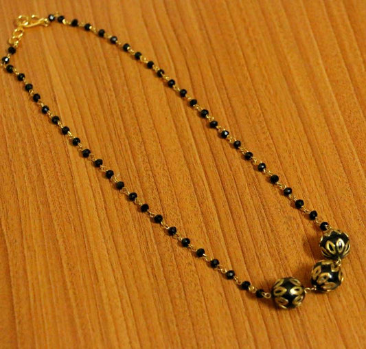 BLACK MEENAKARI GOLD LOOK MANGALSUTRA