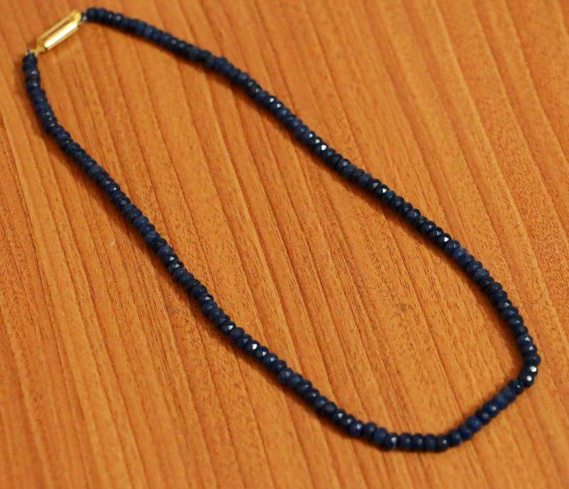 Maroon Ruby Colour Single Line Semi Precious Necklace