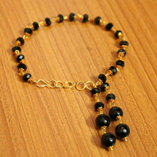 Black Swarowski Crystal Adjustable Bracelet