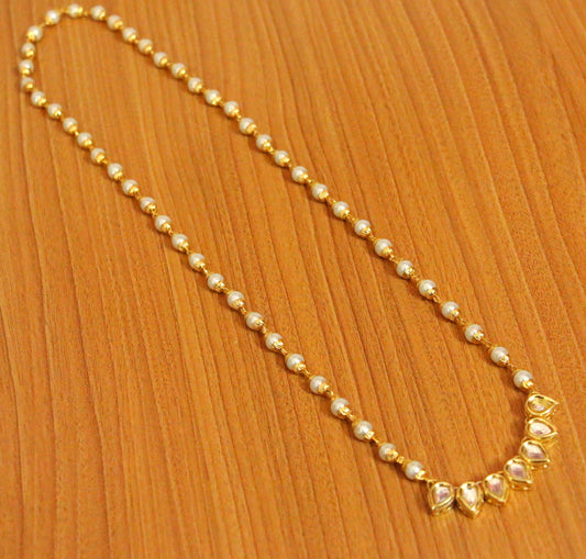Kundan Meenakari Pear Shaped Pearl Mangalsutra