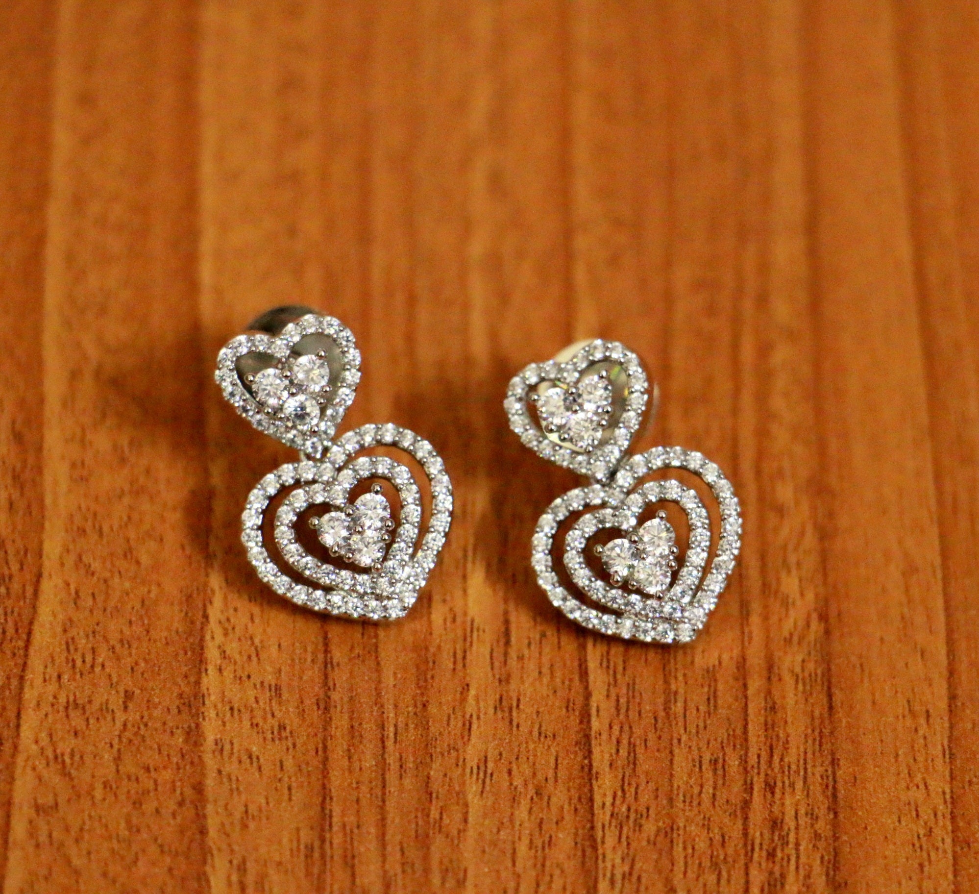 Diamond Heart Shaped Earrings, Diamond Heart Earrings, 18K White Gold Heart  Shape Diamond Studs, Genuine Diamonds 0.41 Carats High Quality - Etsy  Denmark