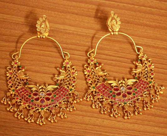 Multicolour Gold Look Matt Finish Earrings