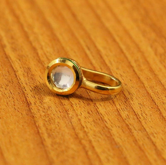 White Kundan Look Pressable Nose Ring