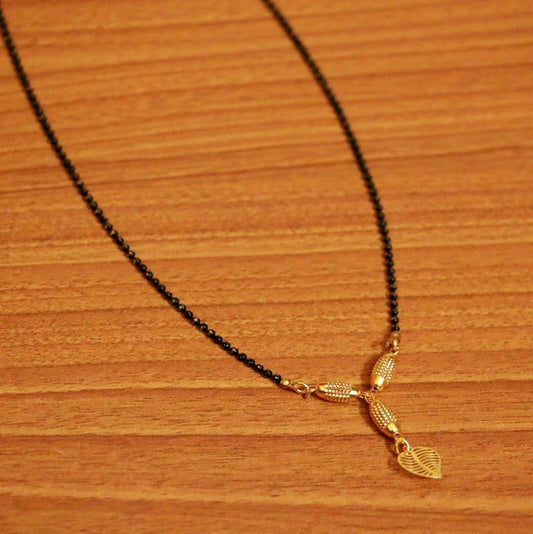 Golden Bead Leaf Pattern Ethnic Mangalsutra