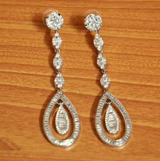 Silver Plated Diamond Look Danglers
