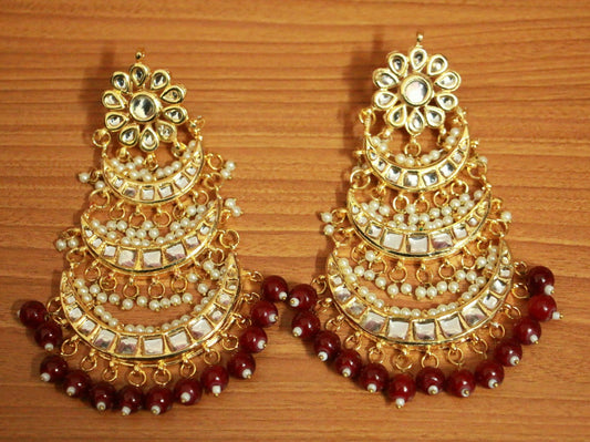 Ruby Chaand Baali Pearl Danglers