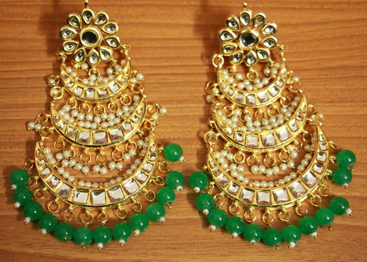 Emerald look Chaand Baali Earrings