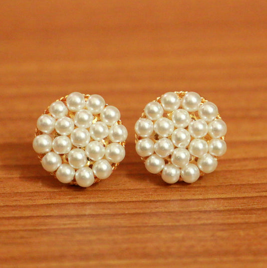 Pearl Gold Look Beaded Studs