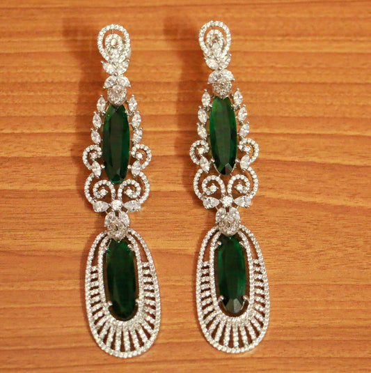 Diamond Look Emerald Look Danglers