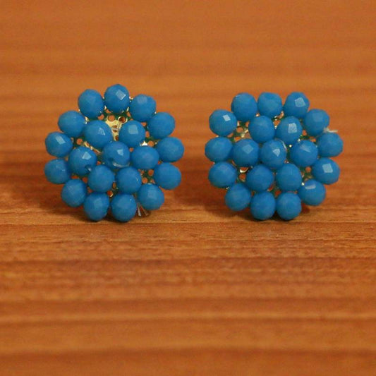 Turquoise swarovski crystal studs