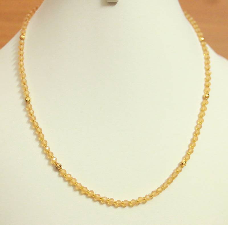 Light Topaz Yellow Crystal Necklace Sterling Silver or Gold Filled -  Jessica Luu Jewelry