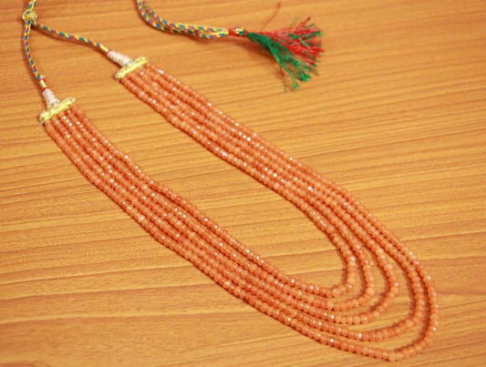 Orange Quartz 5 Line Necklace