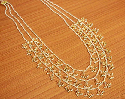3 Line kundan & Pearl Ethnic Necklace