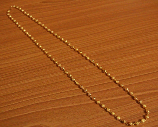 Gold Plated 4 mm Bead Ethnic Necklace