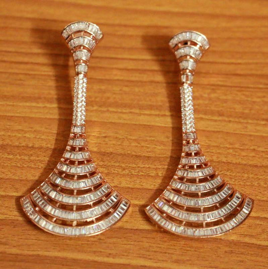 Rose Gold Diamond Look CZ Danglers