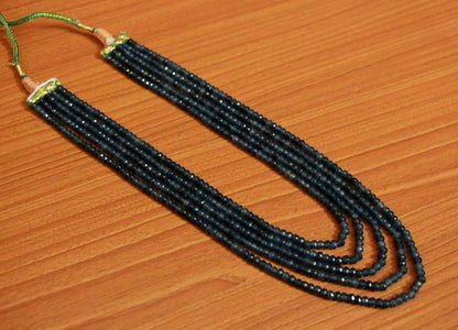 5 Line Blue Quartz Semi Precious Necklace