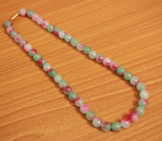 Multicolour Single Line Semi Precious 10 MM Necklace