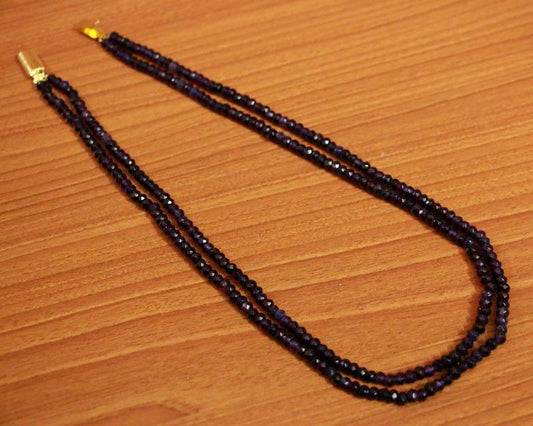 Two Line Semi Precious Amethys Colour Necklace