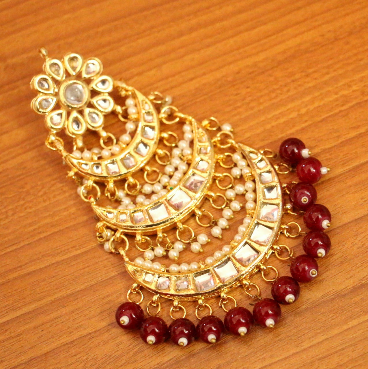 Ruby Kundan & Pearl Bridal Look Jhoomar