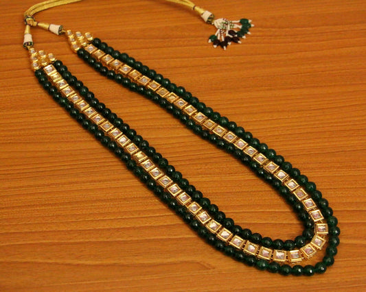 Kundan Meenakari Emerald Look Necklace