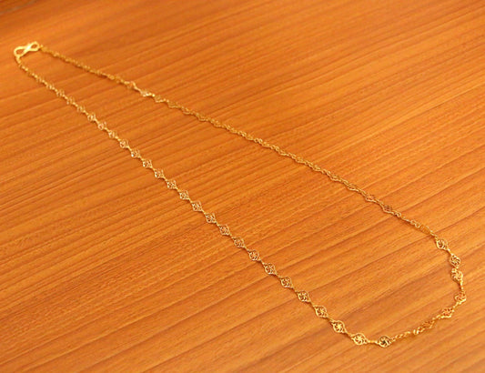 ARTIFICIAL GOLD PLATED FILIGREE PATTERN CHAIN