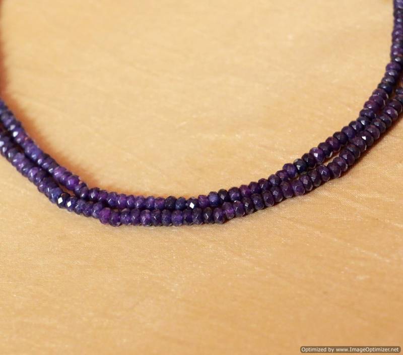 Amethyst Beaded Necklace – Blue Illusion
