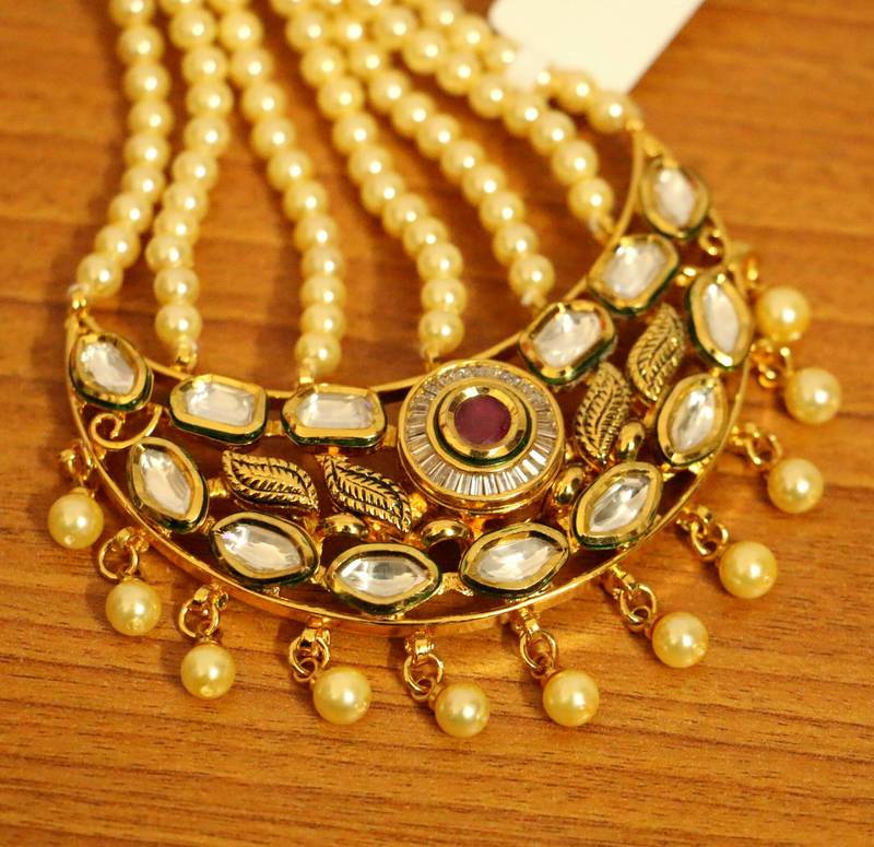 RUBY KUNDAN POLKI & PEARL BRIDAL PAASA