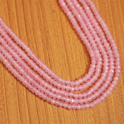 BABY PINK QUARTZ 5 LAYERED NECKLACE