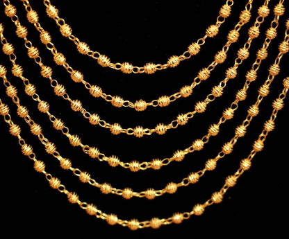 6 Line Etnic Gold look Necklace