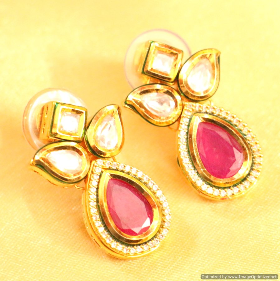 Ruby Kundan Meenakari Necklace Set