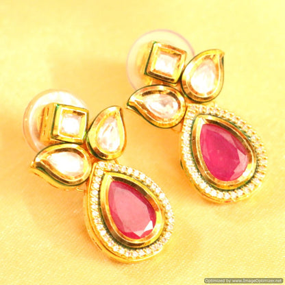 Ruby Kundan Meenakari Necklace Set