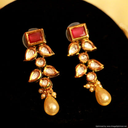 Ruby Kundan Meenakari Fusion Necklace Set