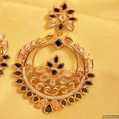 Black american diamonds danglers-drops